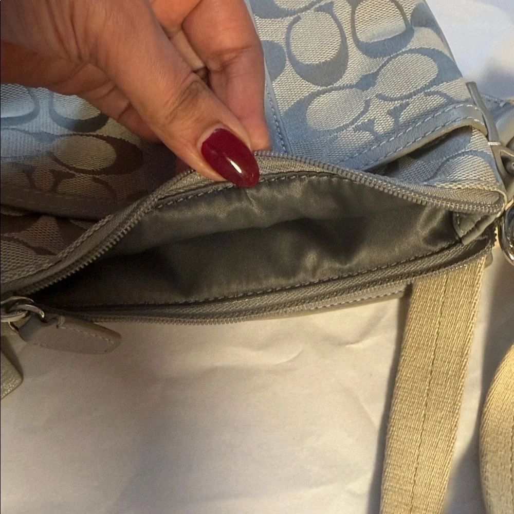 Coach Gray and Tan Crossbody Bag